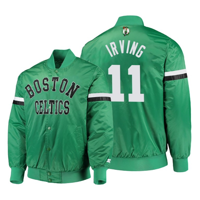 Boston Celtics #11 Kyrie Irving The Champ Varsity Satin Jacket - Green