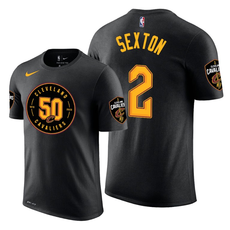 Collin Sexton #2 Cavaliers 50th Season Black 2019-20 T-Shirt Collin Sexton #2 Cavaliers 50th Season Black 2019-20 T-Shirt