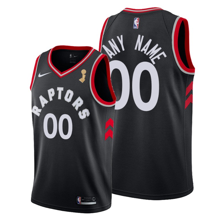 Toronto Raptors #00 Custom 2019 NBA Finals Champions Black Statement Jersey Toronto Raptors #00 Custom 2019 NBA Finals Champions Black Statement Jersey