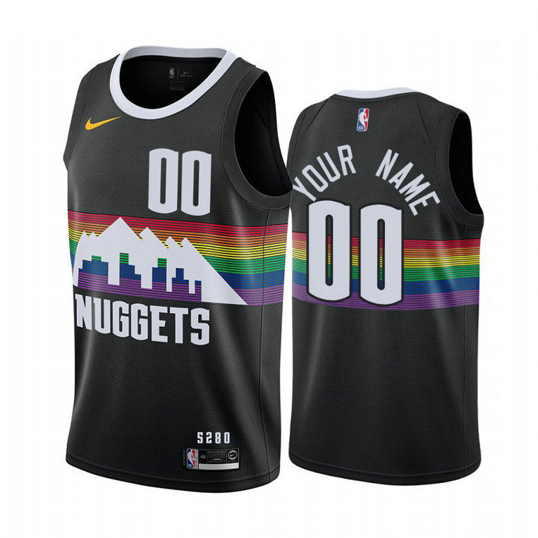 Custom Denver Nuggets #00 Black City Jersey With 2023 NBA finals patch Custom Denver Nuggets #00 Black City Jersey With 2023 NBA finals patch