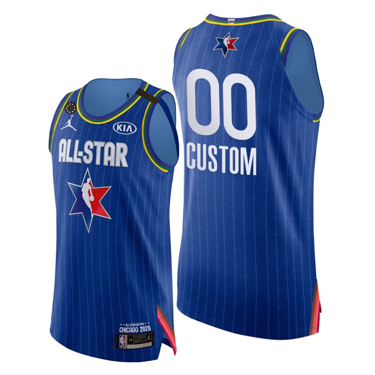 All Star #00 Custom Blue 2020 NBA All-Star Game Western Conference Finished Jersey All Star #00 Custom Blue 2020 NBA All-Star Game Western Conference Finished Jersey