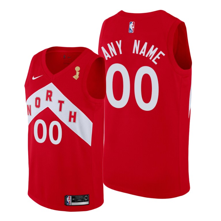 Toronto Raptors #00 Custom 2019 NBA Finals Champions Red Earned Jersey Toronto Raptors #00 Custom 2019 NBA Finals Champions Red Earned Jersey