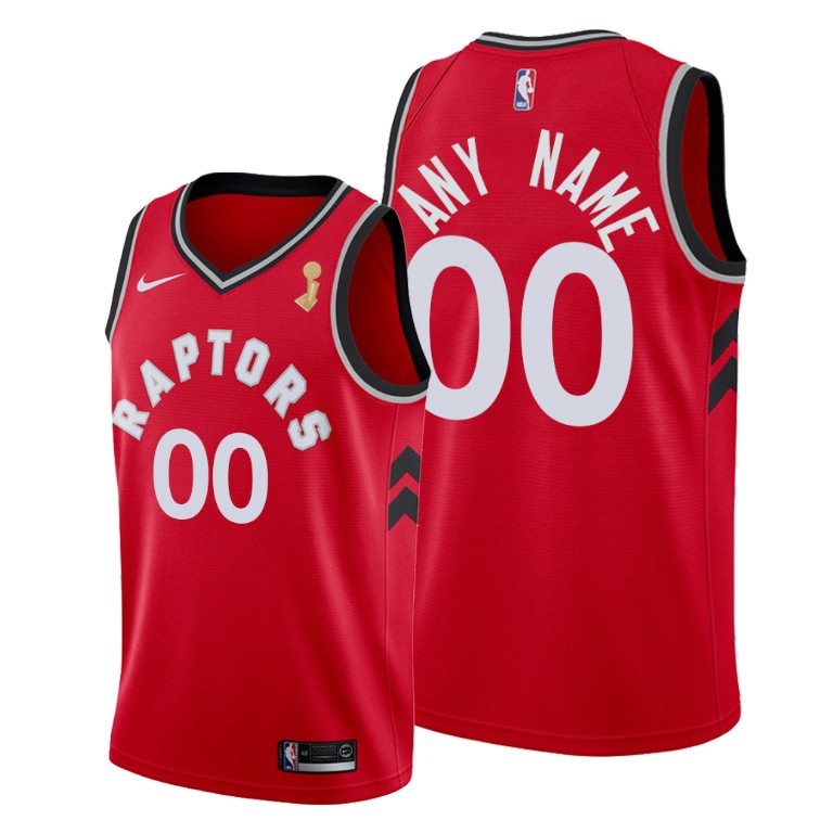 Toronto Raptors #00 Custom 2019 NBA Finals Champions Red Icon Jersey