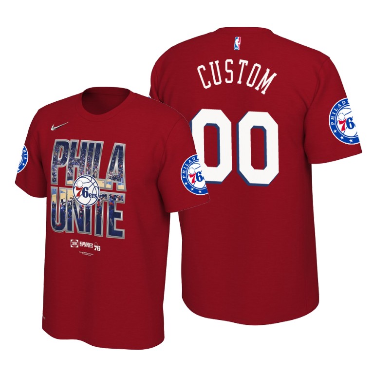 Philadelphia 76ers Custom Red 2019 NBA Playoffs T-Shirt Philadelphia 76ers Custom Red 2019 NBA Playoffs T-Shirt