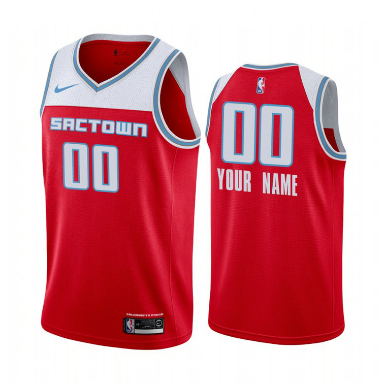 Custom Sacramento Kings #00 Red 2019-20 City Jersey Custom Sacramento Kings #00 Red 2019-20 City Jersey