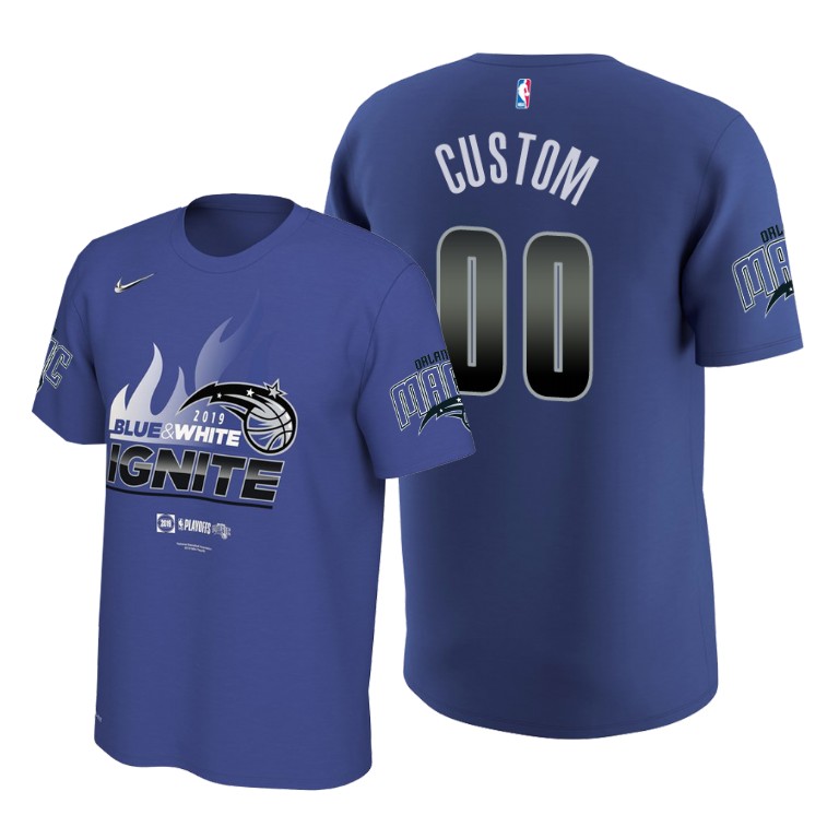 Orlando Magic Custom Royal 2019 NBA Playoffs T-Shirt Orlando Magic Custom Royal 2019 NBA Playoffs T-Shirt
