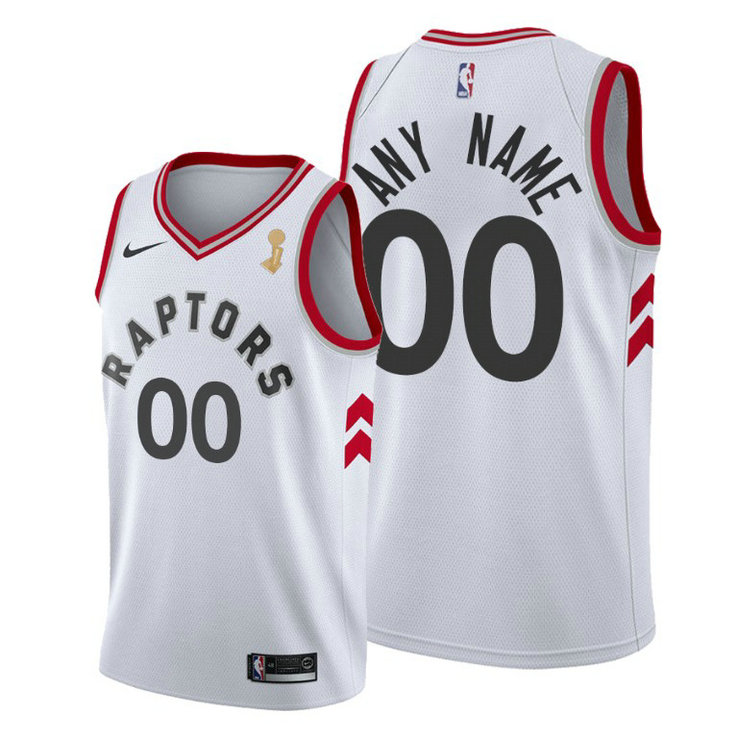 Toronto Raptors #00 Custom 2019 NBA Finals Champions White Association Jersey Toronto Raptors #00 Custom 2019 NBA Finals Champions White Association Jersey
