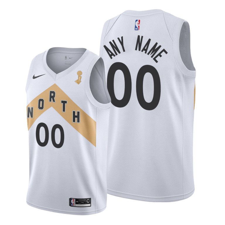 Toronto Raptors #00 Custom 2019 NBA Finals Champions White City Jersey Toronto Raptors #00 Custom 2019 NBA Finals Champions White City Jersey