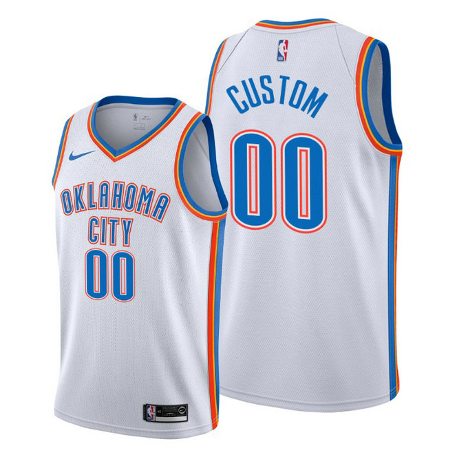 Custom Oklahoma City Thunder #00 2019-20 Association Jersey Custom Oklahoma City Thunder #00 2019-20 Association Jersey