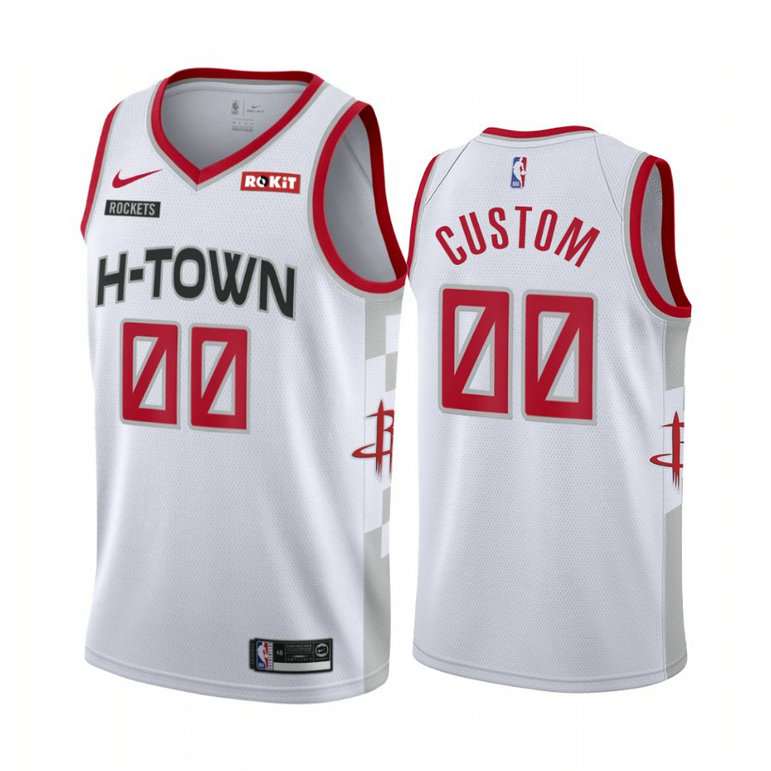 Custom Houston Rockets #00 White 2019-20 City Edition Jersey Custom Houston Rockets #00 White 2019-20 City Edition Jersey