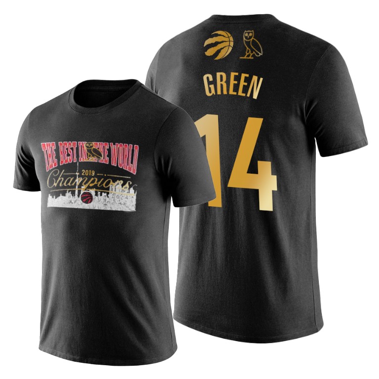 Toronto Raptors #14 Danny Green 2019 Finals Champions Black T-Shirt