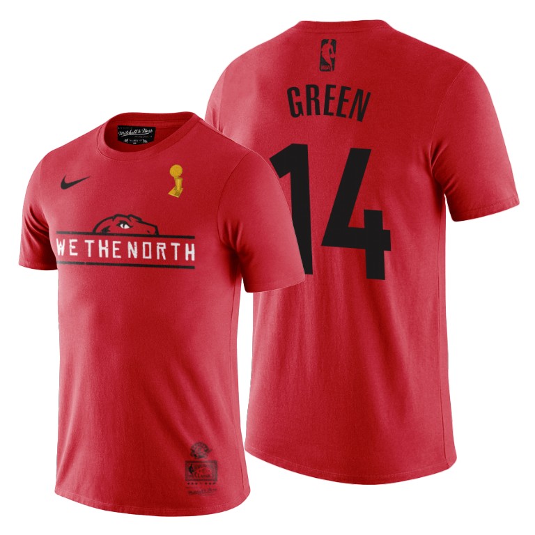 Toronto Raptors #14 Danny Green 2019 NBA Champions Red Retro Logo T-Shirt