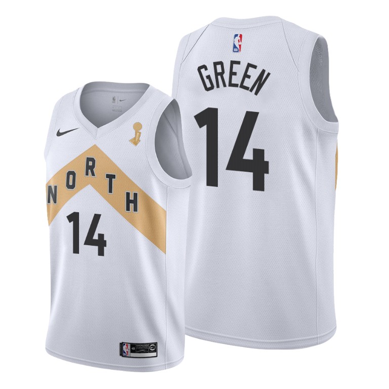 Toronto Raptors #14 Danny Green 2019 NBA Finals Champions White City Jersey Toronto Raptors #14 Danny Green 2019 NBA Finals Champions White City Jersey