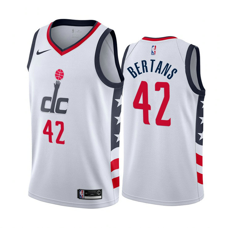 Washington Wizards Davis Bertans White 2019-20 City Edition Jersey
