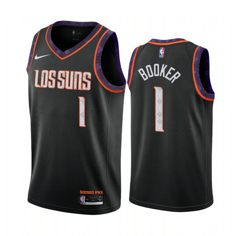 Devin Booker Phoenix Suns #1 Black 2019-20 City Jersey Devin Booker Phoenix Suns #1 Black 2019-20 City Jersey