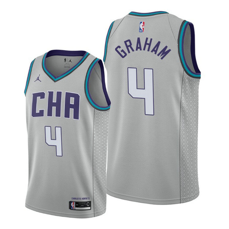 Devonte' Graham Charlotte Hornets #4 Gray 2019-20 City Edition Jersey Devonte' Graham Charlotte Hornets #4 Gray 2019-20 City Edition Jersey