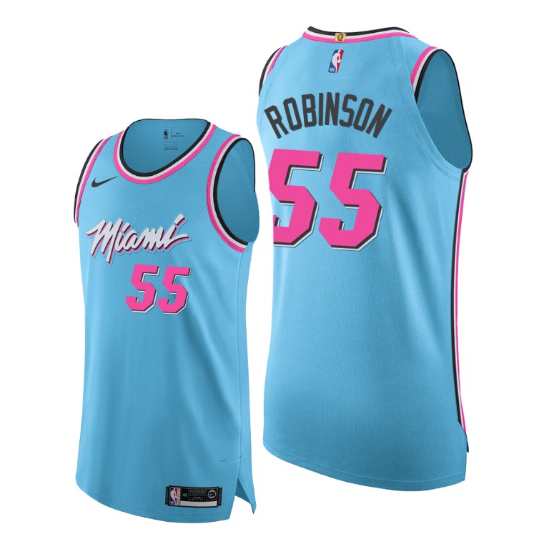 Miami Heat Duncan Robinson Blue City Edition Jersey With 2023 NBA finals patch 