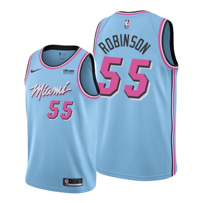 Miami Heat Duncan Robinson Blue City Jersey With 2023 NBA finals patch 