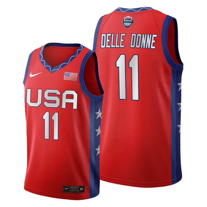 WOMEN USA National Team #11 Elena Delle Donne Red 2020 Tokyo Olympics Jersey