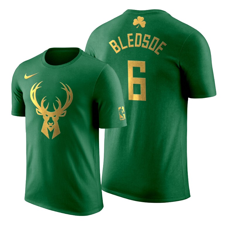 2020 St. Patrick's Day Milwaukee Bucks Eric Bledsoe #6 Green Golden Limited T-shirt 2020 St. Patrick's Day Milwaukee Bucks Eric Bledsoe #6 Green Golden Limited T-shirt