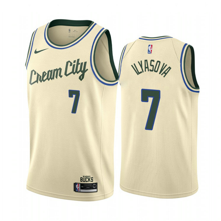 Ersan Ilyasova Milwaukee Bucks #7 Cream 2019-20 City Edition Jersey