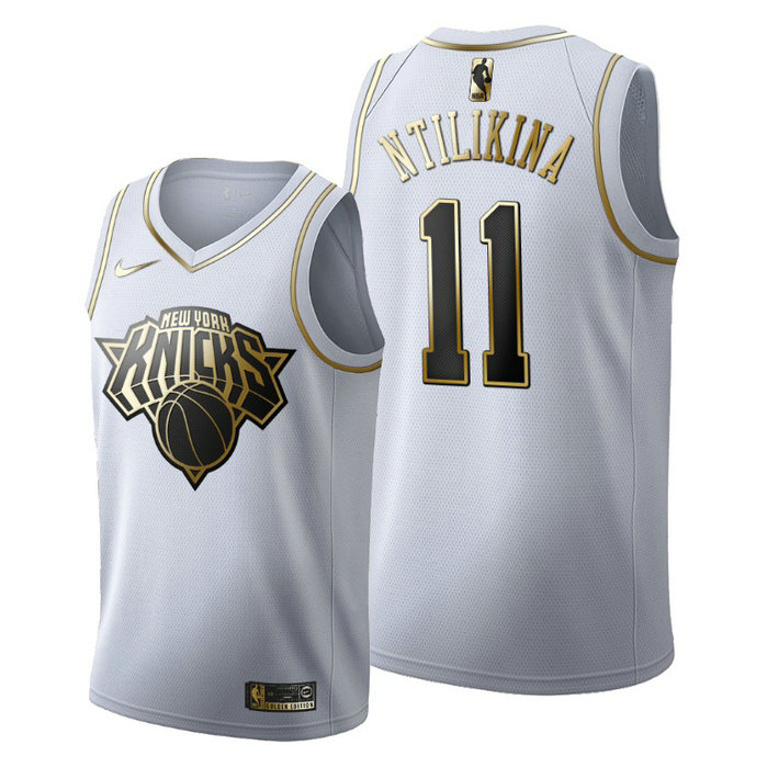 Frank Ntilikina New York Knicks #11 White 2019-20 Golden Edition Jersey