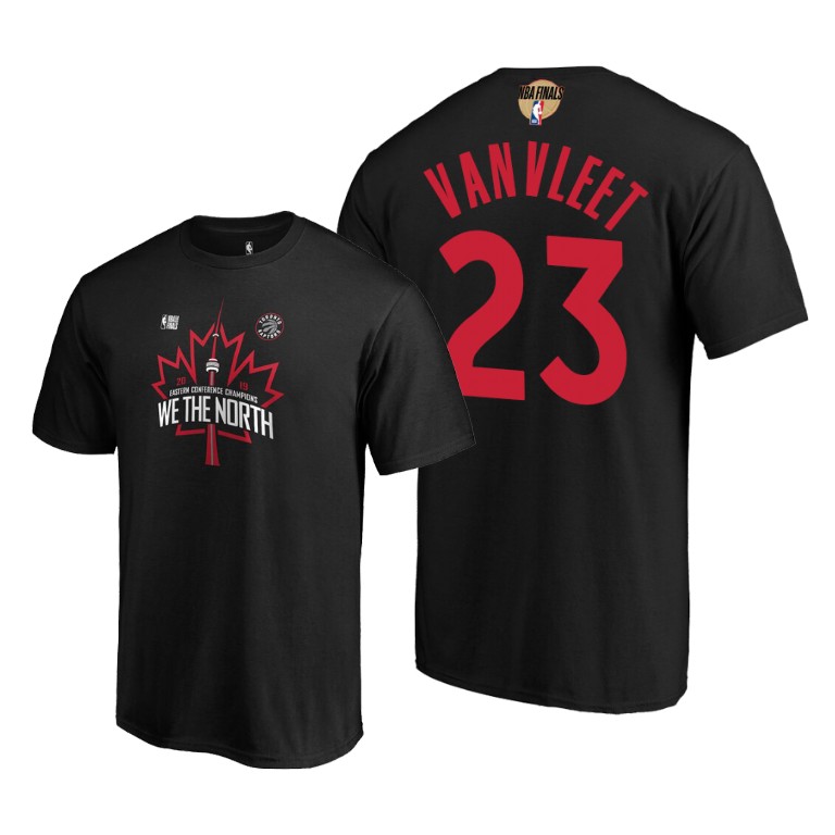 Toronto Raptors Fred VanVleet Black 2019 Eastern Conference Champions Team Identity T-Shirt
