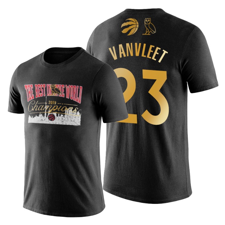Toronto Raptors #23 Fred VanVleet 2019 Finals Champions Black T-Shirt