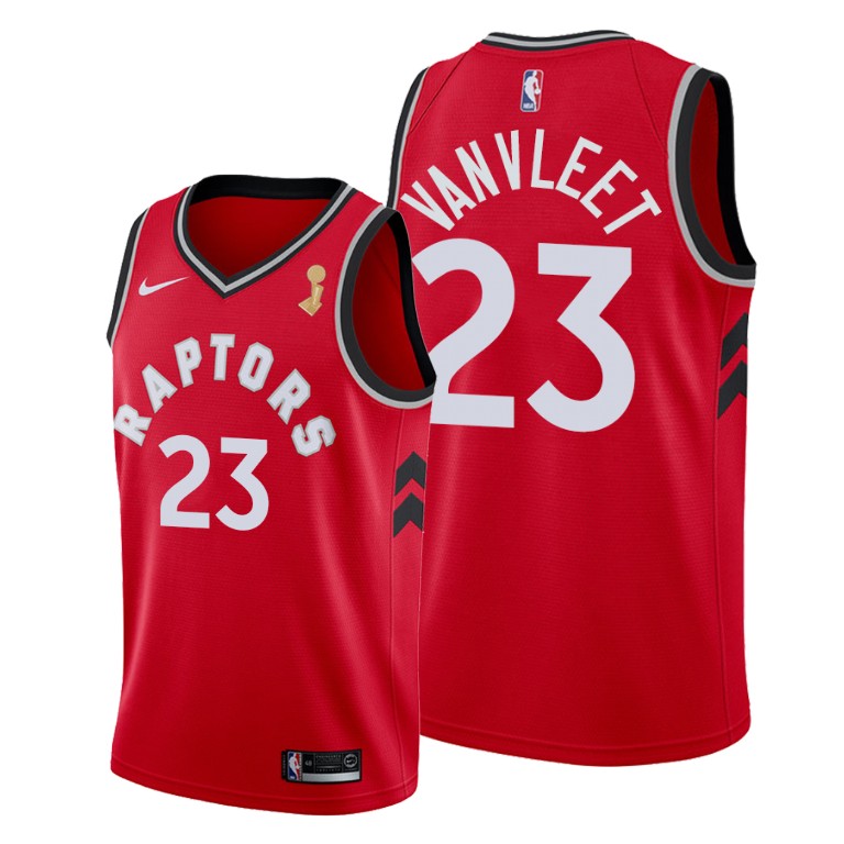 Toronto Raptors #23 Fred VanVleet 2019 NBA Finals Champions Red Icon Jersey