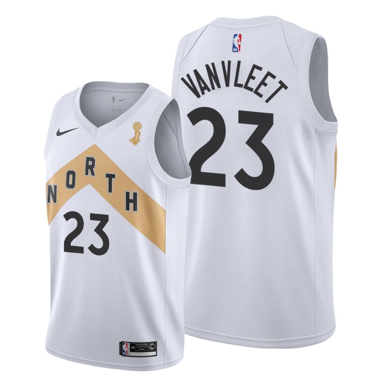 Toronto Raptors #23 Fred VanVleet 2019 NBA Finals Champions White City Jersey