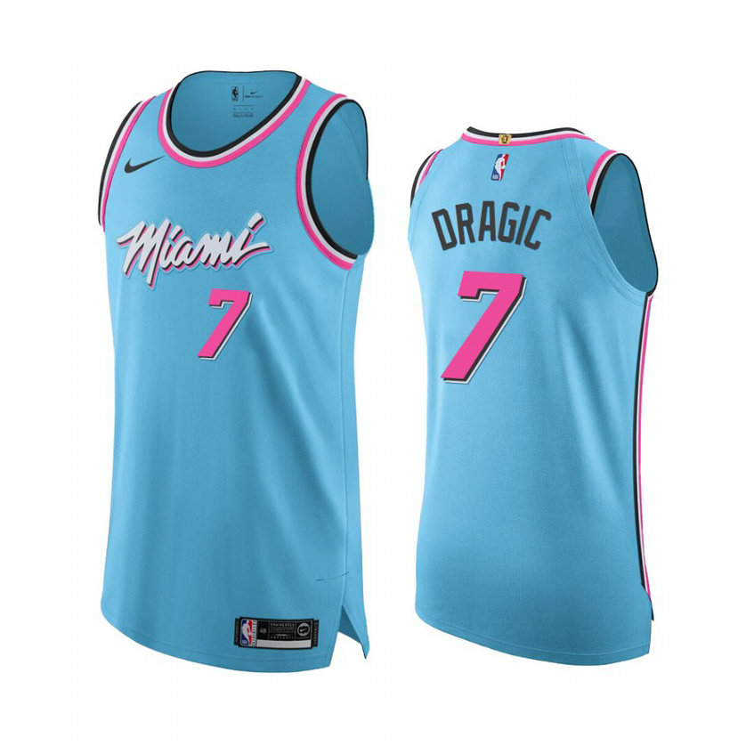 Miami Heat Goran Dragic Blue City Edition Jersey With 2023 NBA finals patch 