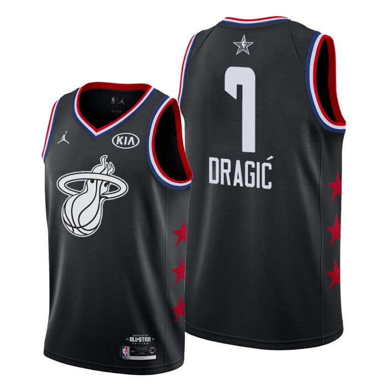 Miami Heat #7 Goran Dragic Black All-Star Jersey With 2023 NBA finals patch 