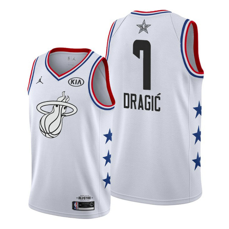 Miami Heat #7 Goran Dragic White All-Star Jersey With 2023 NBA finals patch 