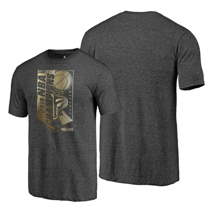 Toronto Raptors 2019 NBA Finals Champions Heather Charcoal Max Bling Gold Luxe T-Shirt Toronto Raptors 2019 NBA Finals Champions Heather Charcoal Max Bling Gold Luxe T-Shirt