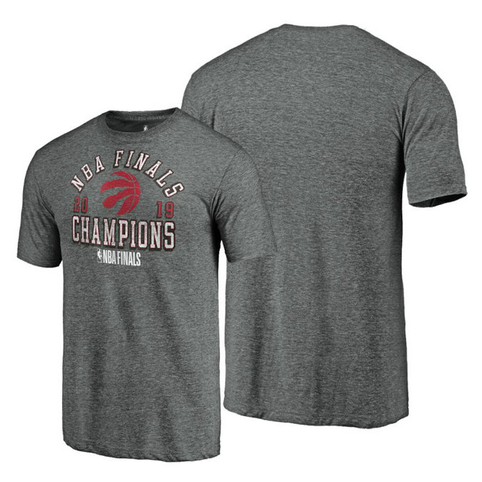 Toronto Raptors 2019 NBA Finals Champions Heather Gray Fast Delivery Tri-Blend T-Shirt
