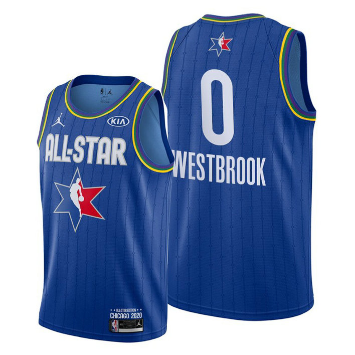 Houston Rockets #0 Russell Westbrook Blue 2020 NBA All-Star Game Reserves Jersey