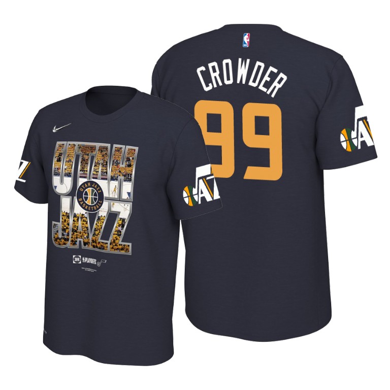 Utah Jazz Jae Crowder Navy 2019 NBA Playoffs T-Shirt