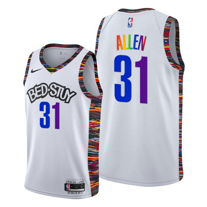 Jarrett Allen Brooklyn Nets LGBTQ Pride Night 2020 City White Jersey
