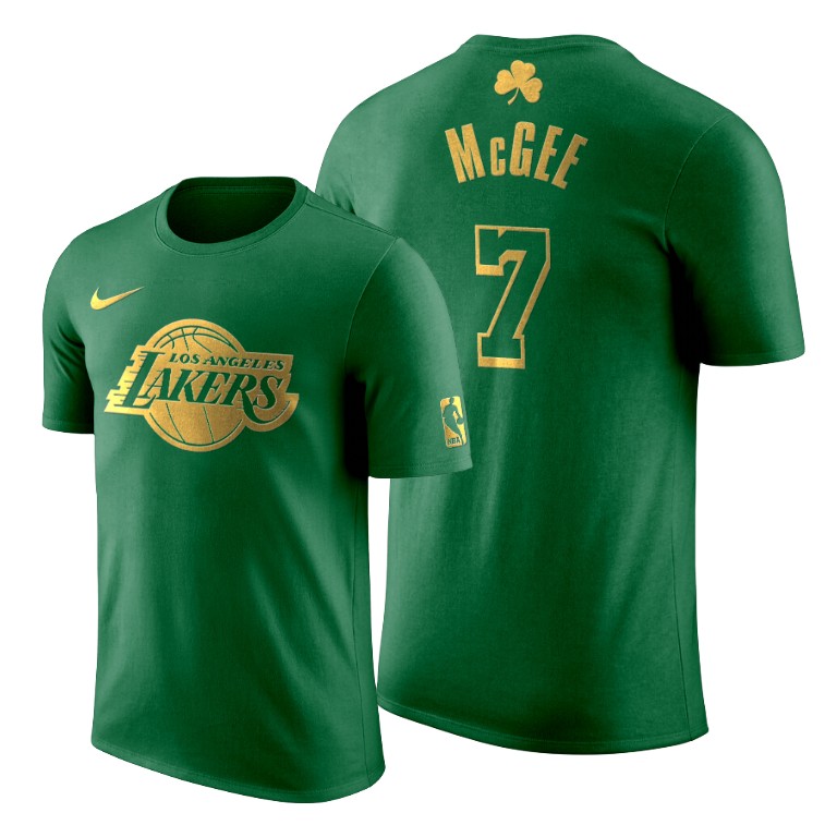 2020 St. Patrick's Day Los Angeles Lakers JaVale McGee #7 Green Golden Limited T-shirt 2020 St. Patrick's Day Los Angeles Lakers JaVale McGee #7 Green Golden Limited T-shirt