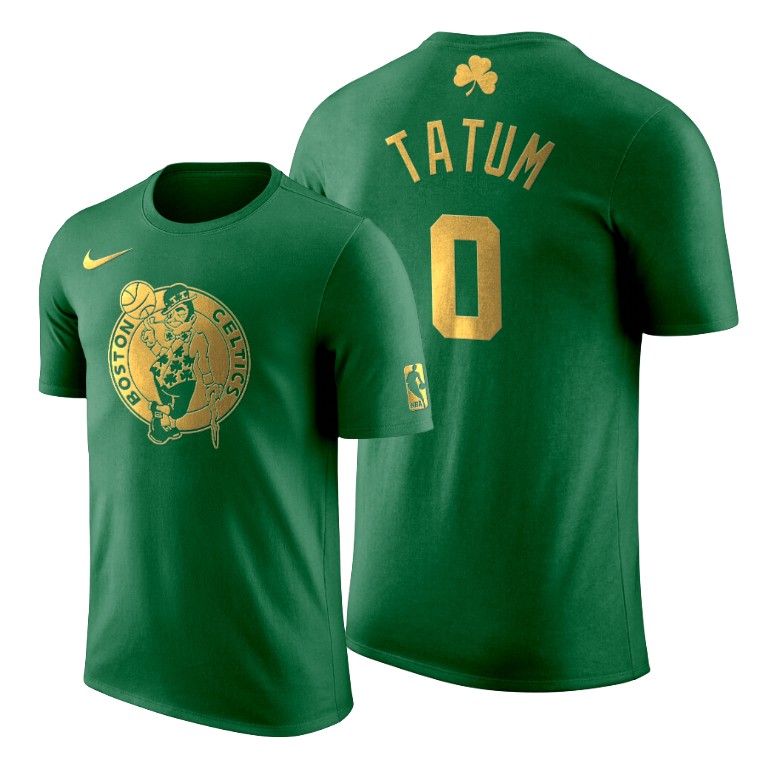 2020 St. Patrick's Day Boston Celtics Jayson Tatum #0 Green Golden Limited T-shirt