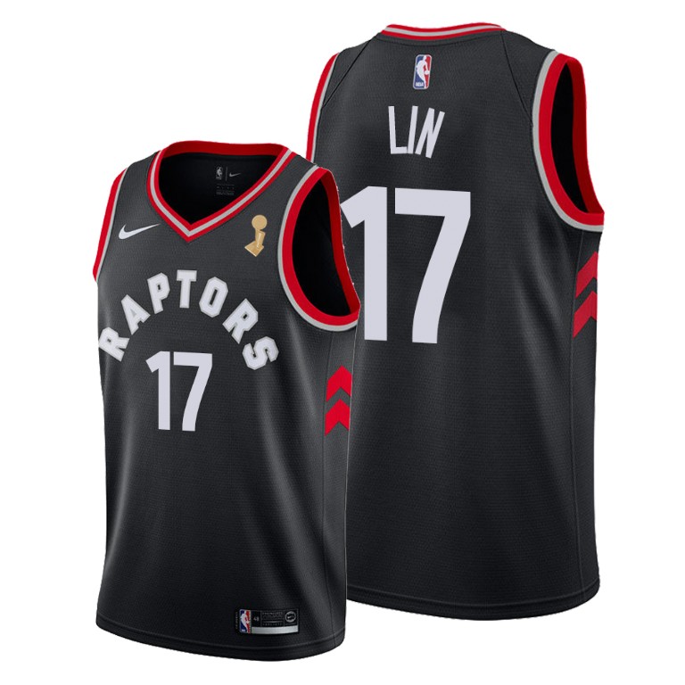 Toronto Raptors #17 Jeremy Lin 2019 NBA Finals Champions Black Statement Jersey Toronto Raptors #17 Jeremy Lin 2019 NBA Finals Champions Black Statement Jersey