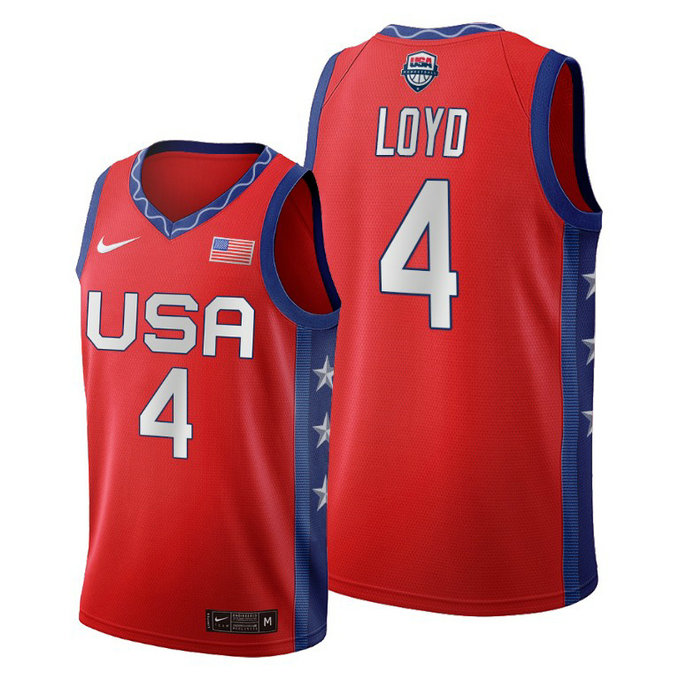 WOMEN USA National Team #4 Jewell Loyd Red 2020 Tokyo Olympics Jersey