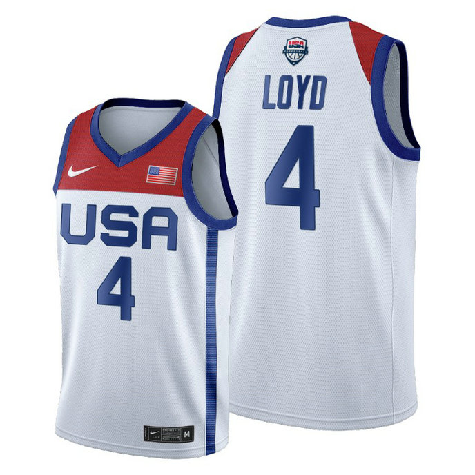 WOMEN USA National Team #4 Jewell Loyd White 2020 Tokyo Olympics Jersey