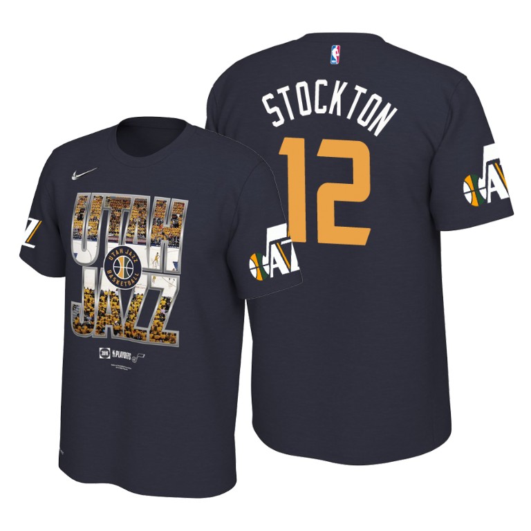 Utah Jazz John Stockton Navy 2019 NBA Playoffs T-Shirt