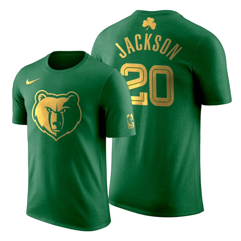 2020 St. Patrick's Day Memphis Grizzlies Josh Jackson #20 Green Golden Limited T-shirt