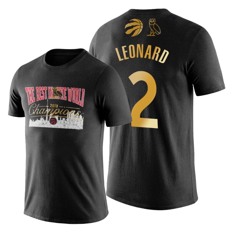 Toronto Raptors #2 Kawhi Leonard 2019 Finals Champions Black T-Shirt Toronto Raptors #2 Kawhi Leonard 2019 Finals Champions Black T-Shirt