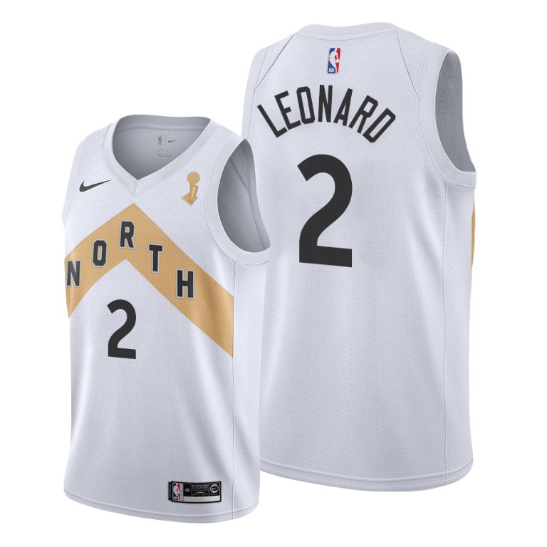 Toronto Raptors #2 Kawhi Leonard 2019 NBA Finals Champions White City Jersey Toronto Raptors #2 Kawhi Leonard 2019 NBA Finals Champions White City Jersey