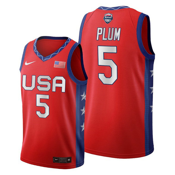 WOMEN USA National Team #5 Kelsey Plum Red 2020 Tokyo Olympics Jersey