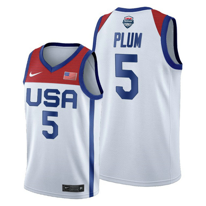 WOMEN USA National Team #5 Kelsey Plum White 2020 Tokyo Olympics Jersey