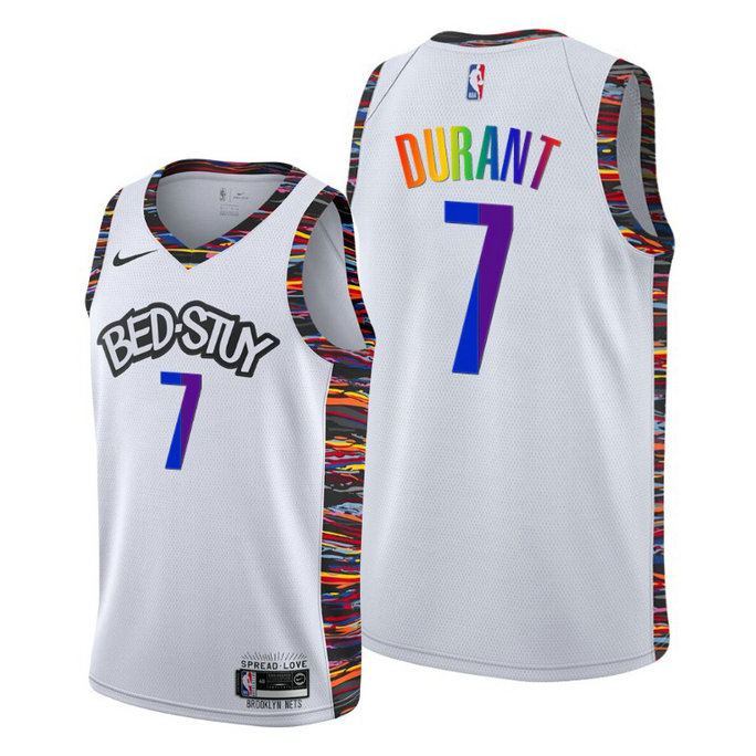 Kevin Durant Brooklyn Nets LGBTQ Pride Night 2020 City White Jersey Kevin Durant Brooklyn Nets LGBTQ Pride Night 2020 City White Jersey